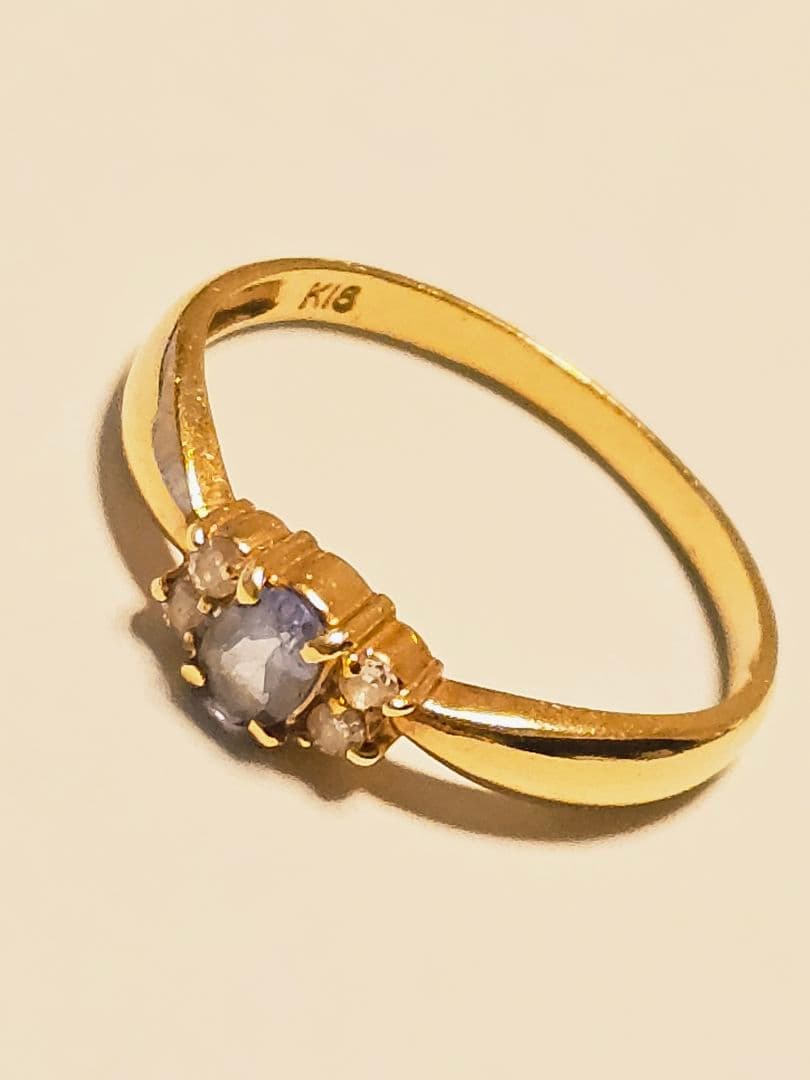 K18ゴールド サファイア ダイヤモンドリング