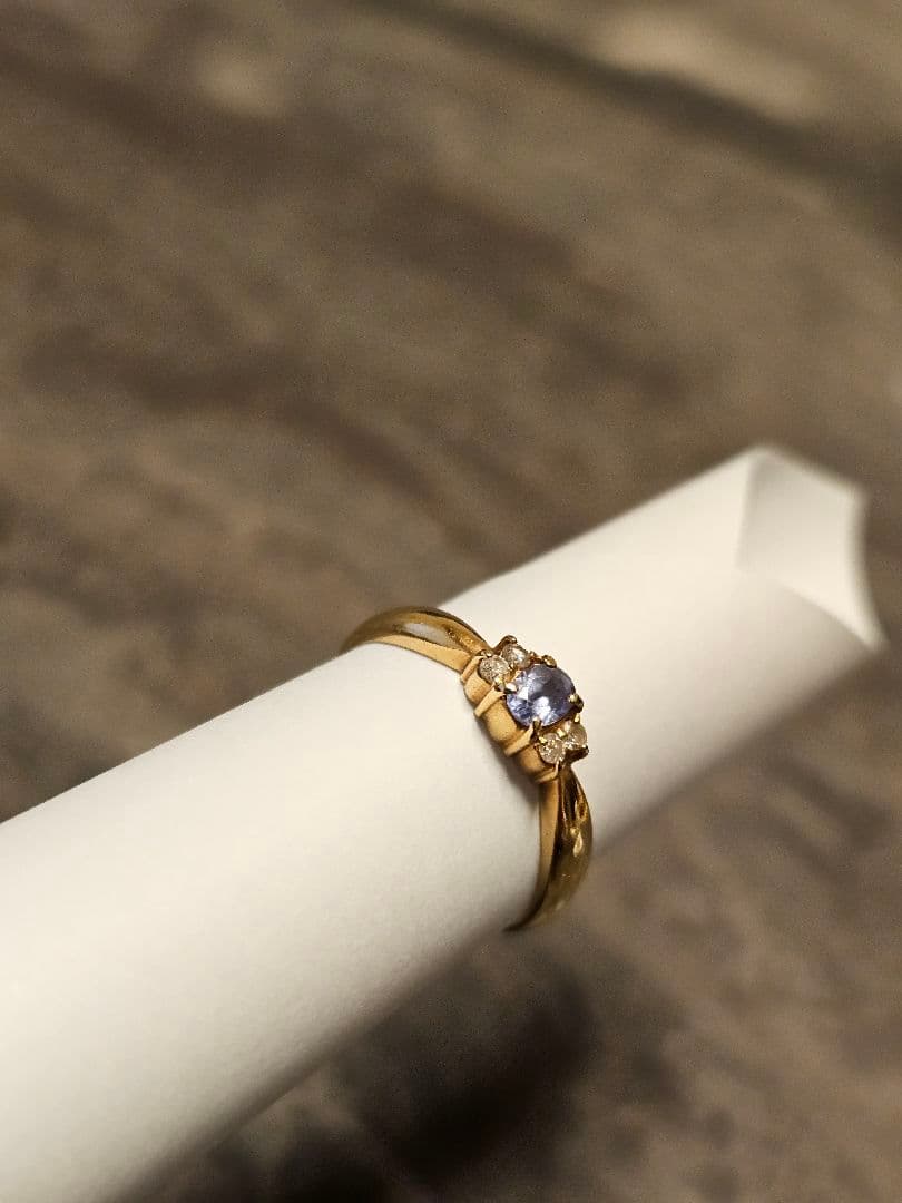 K18ゴールド サファイア ダイヤモンドリング