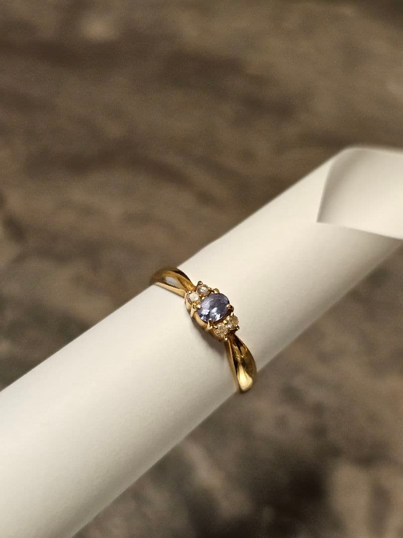 K18ゴールド サファイア ダイヤモンドリング