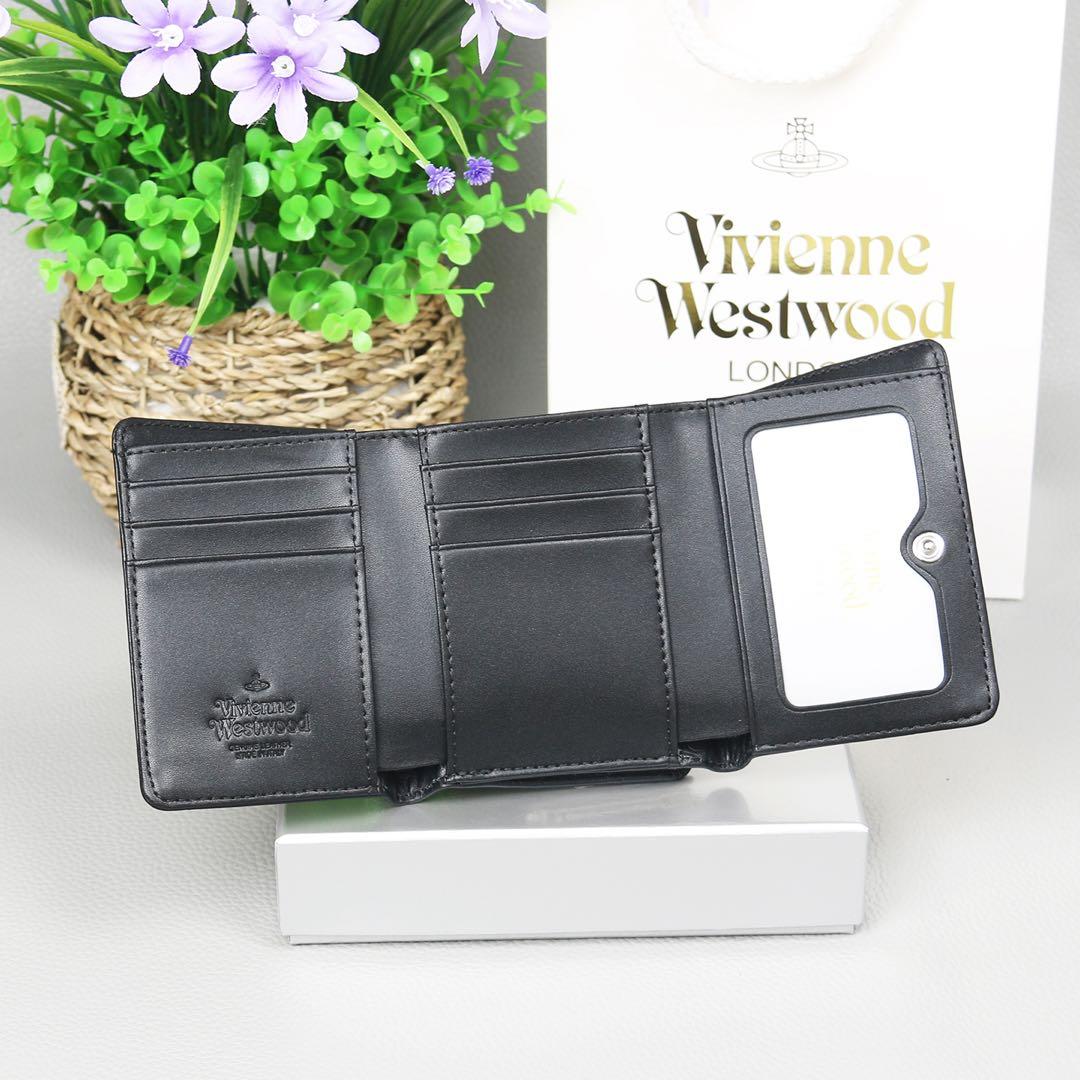 Vivienne Westwood ヴィヴィアン 三つ折り財布 レザー 金s1