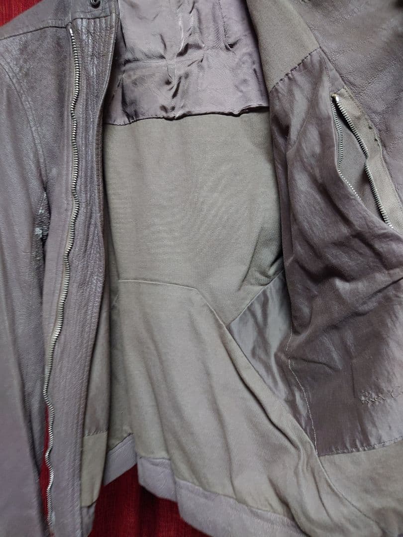 rick owens リックオウエンス　デストロイ加工レザーライダースジャケット