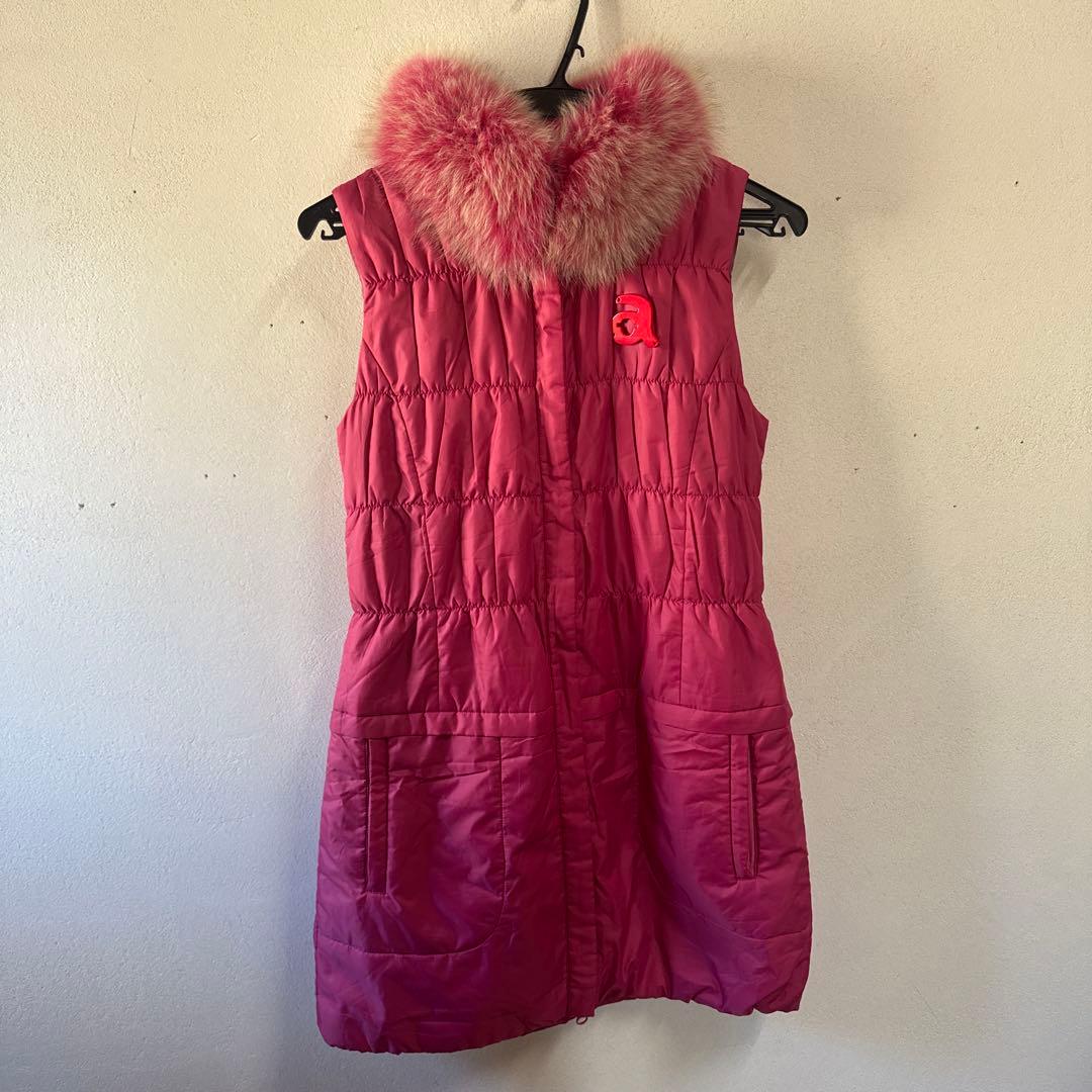 ファー付きピンクダウンベスト　アルチビオ　サイズ36