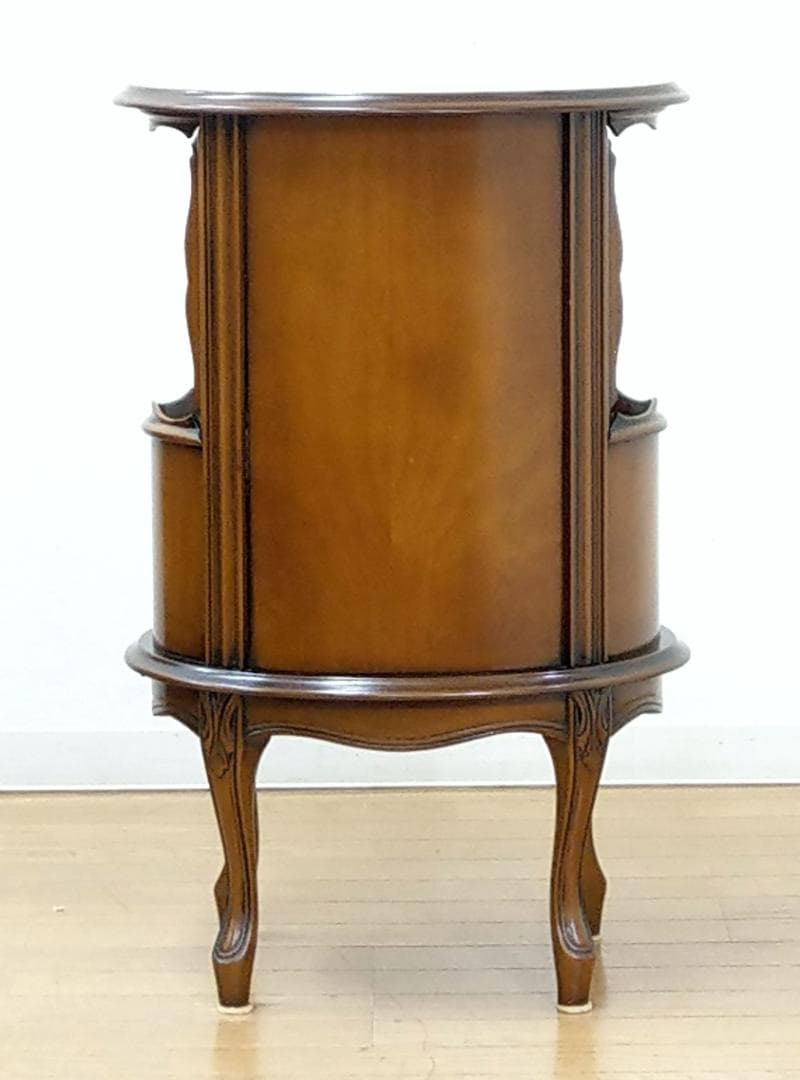 美品 木製 彫刻 猫脚 イタリア製 アンティークタイプ ラウンドチェスト 花台