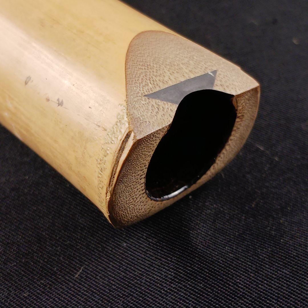 Y3110-8 琴古流 尺八 月童 銀三線 全長42.3㎝ 竹製