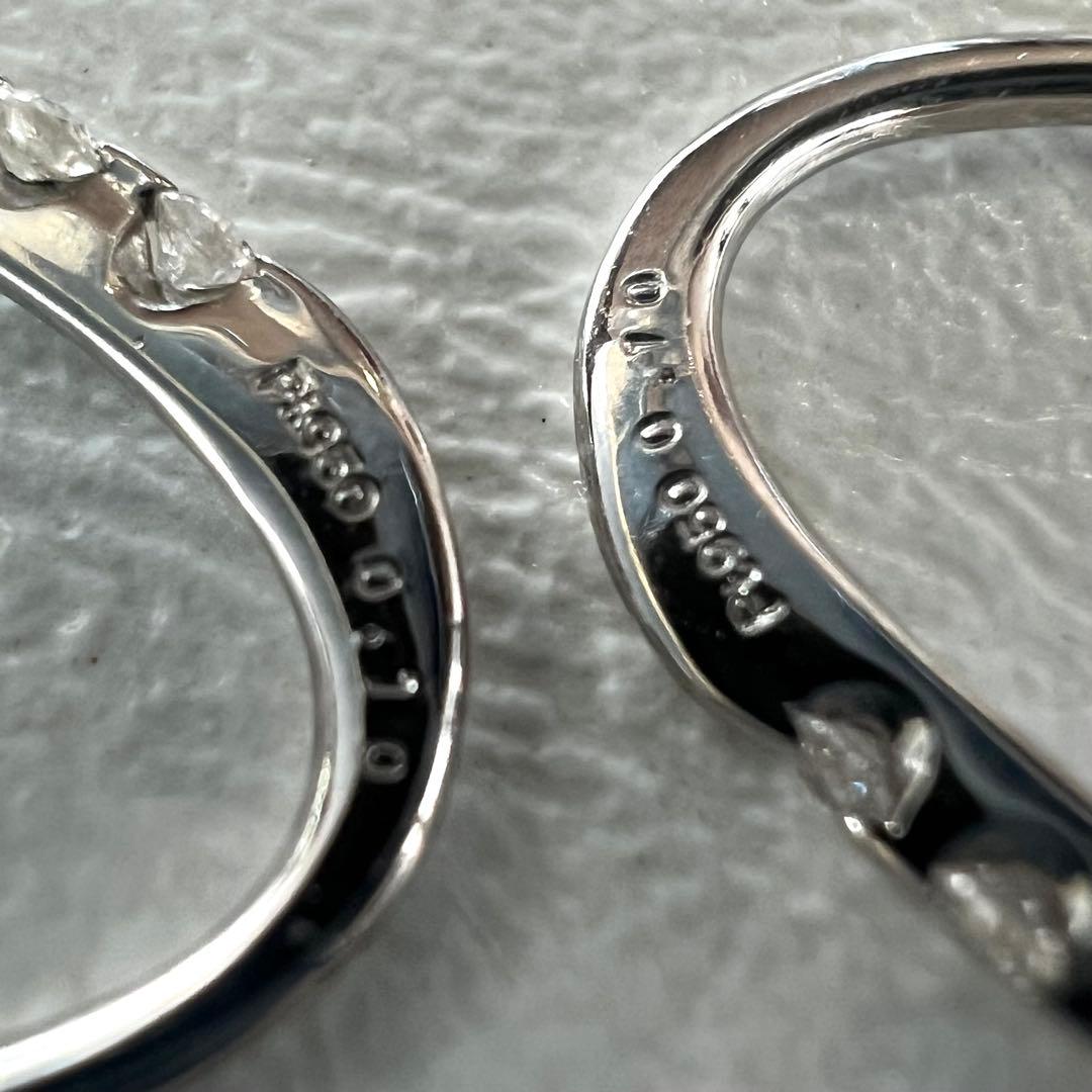 美品 pt900 プラチナ ピアス ダイヤ 0.20ct 1.6g P810