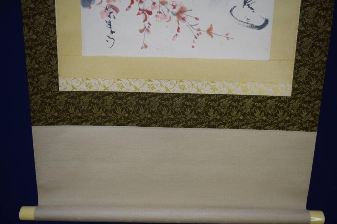 真作/杉原元人/桜画賛/桐共箱付/布袋屋掛軸HH-866