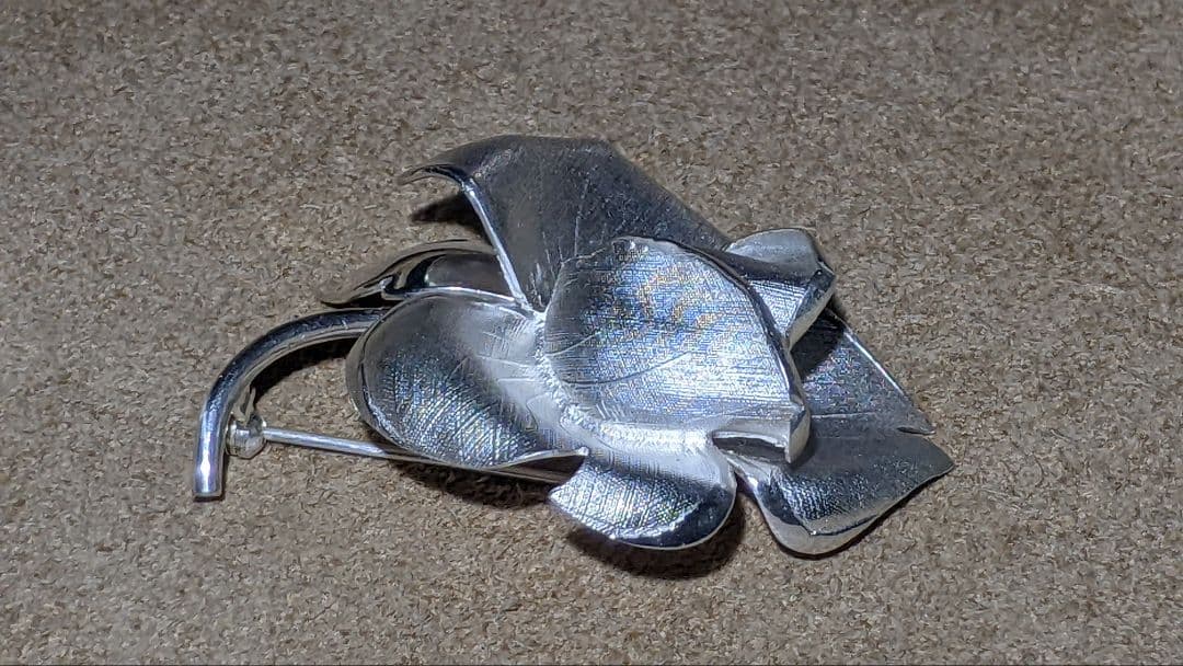 Silver 925 Rose Flower Design ブローチ