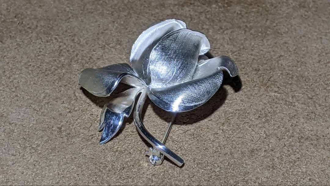 Silver 925 Rose Flower Design ブローチ
