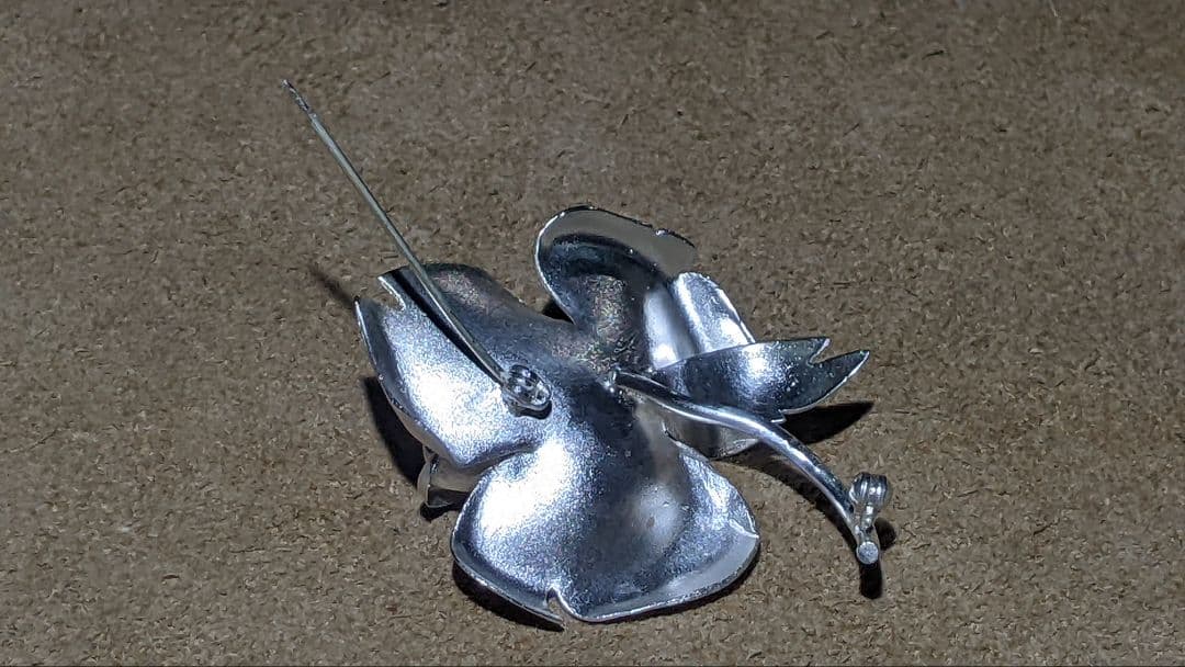 Silver 925 Rose Flower Design ブローチ