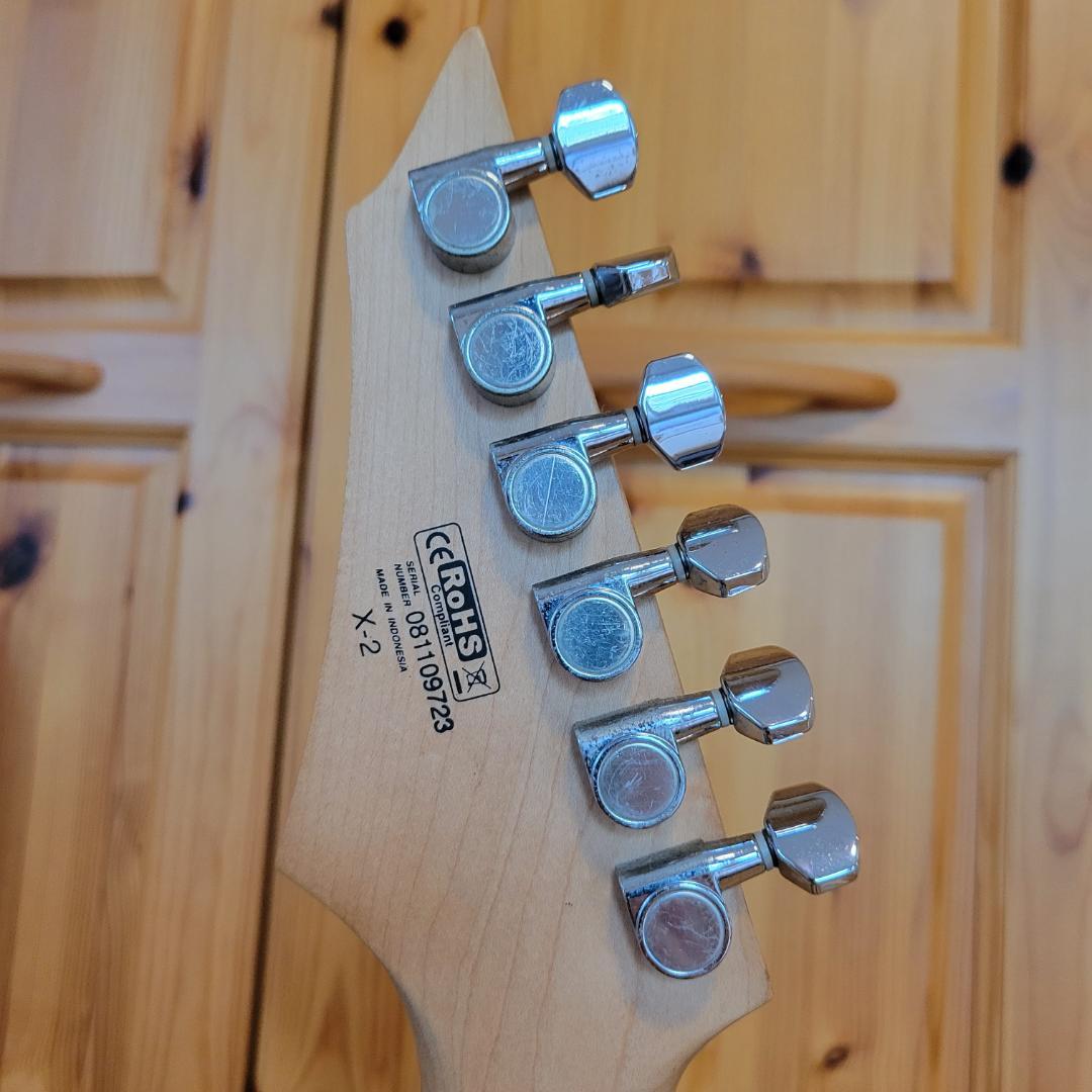 【調整済】Cort コルト X-2 メタル向エレキギター 青 米国製弦 ケース付