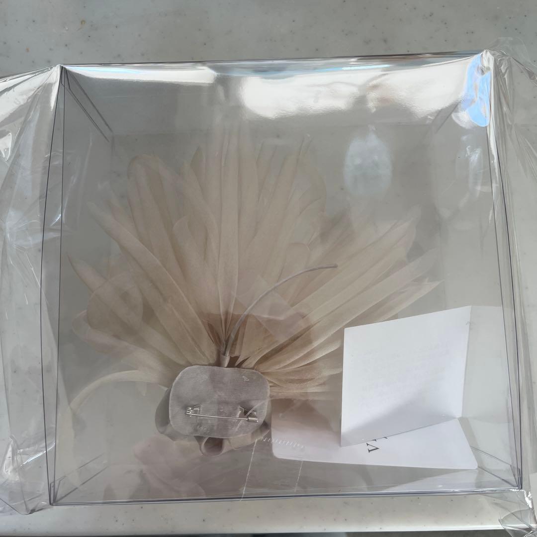 VERMEIL par iena シルクオーガンジー コサージュ グレーA