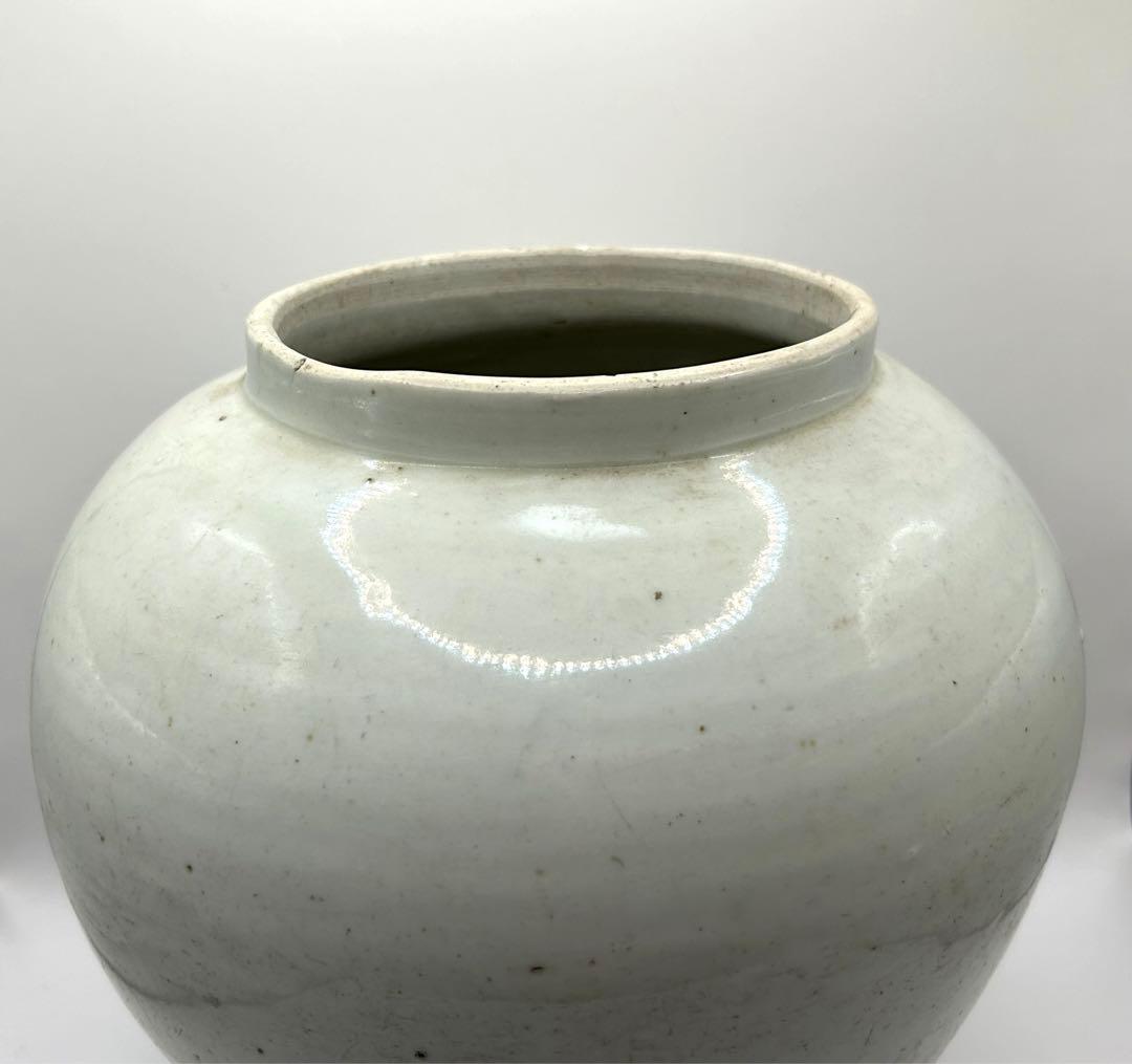 李朝　白磁　大壺　アンティーク　送料込み0308