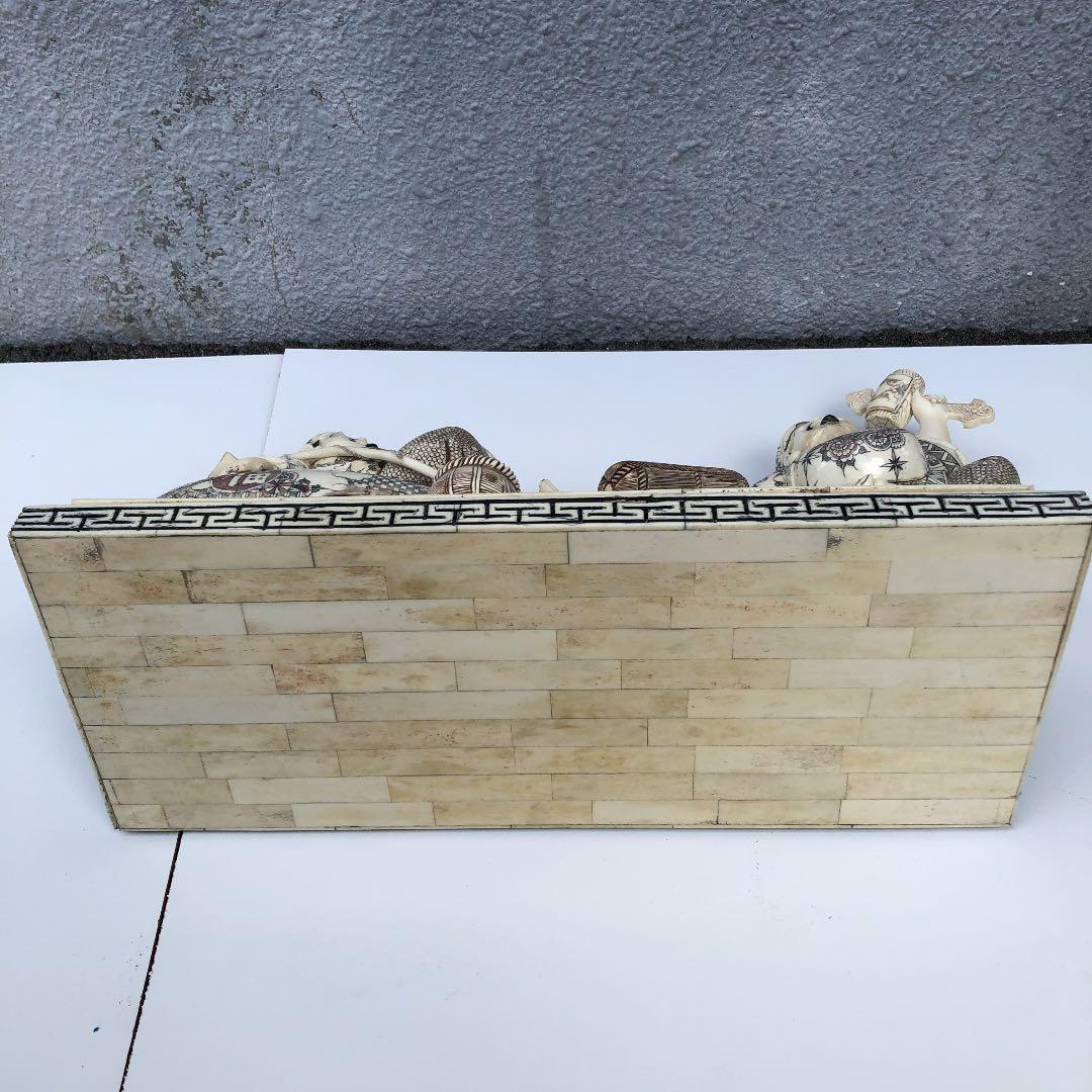 七福神　恵比寿大黒　手彫り　骨彫り