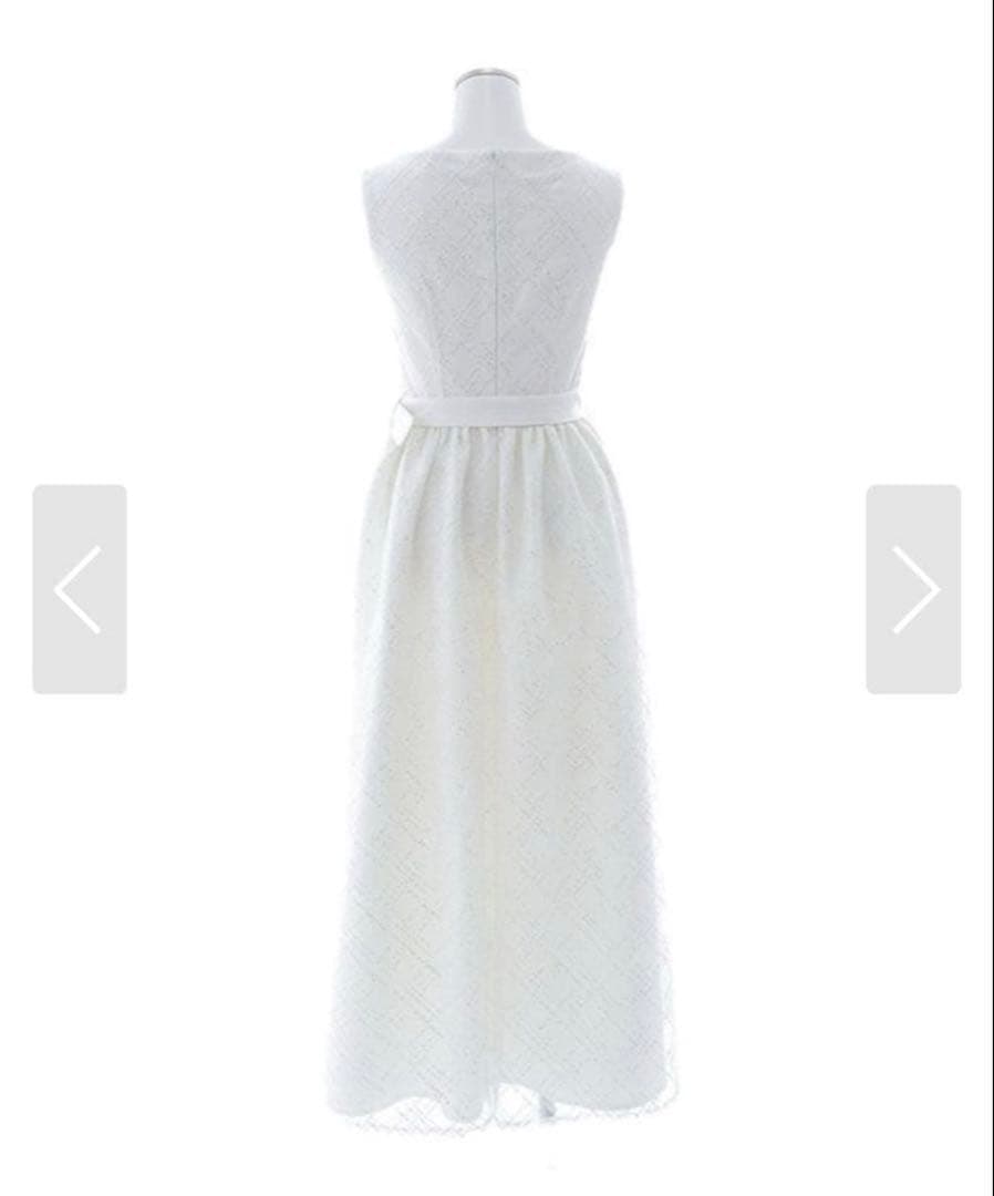 sifeel ホワイトロングドレス スリーブレス ベルト付き