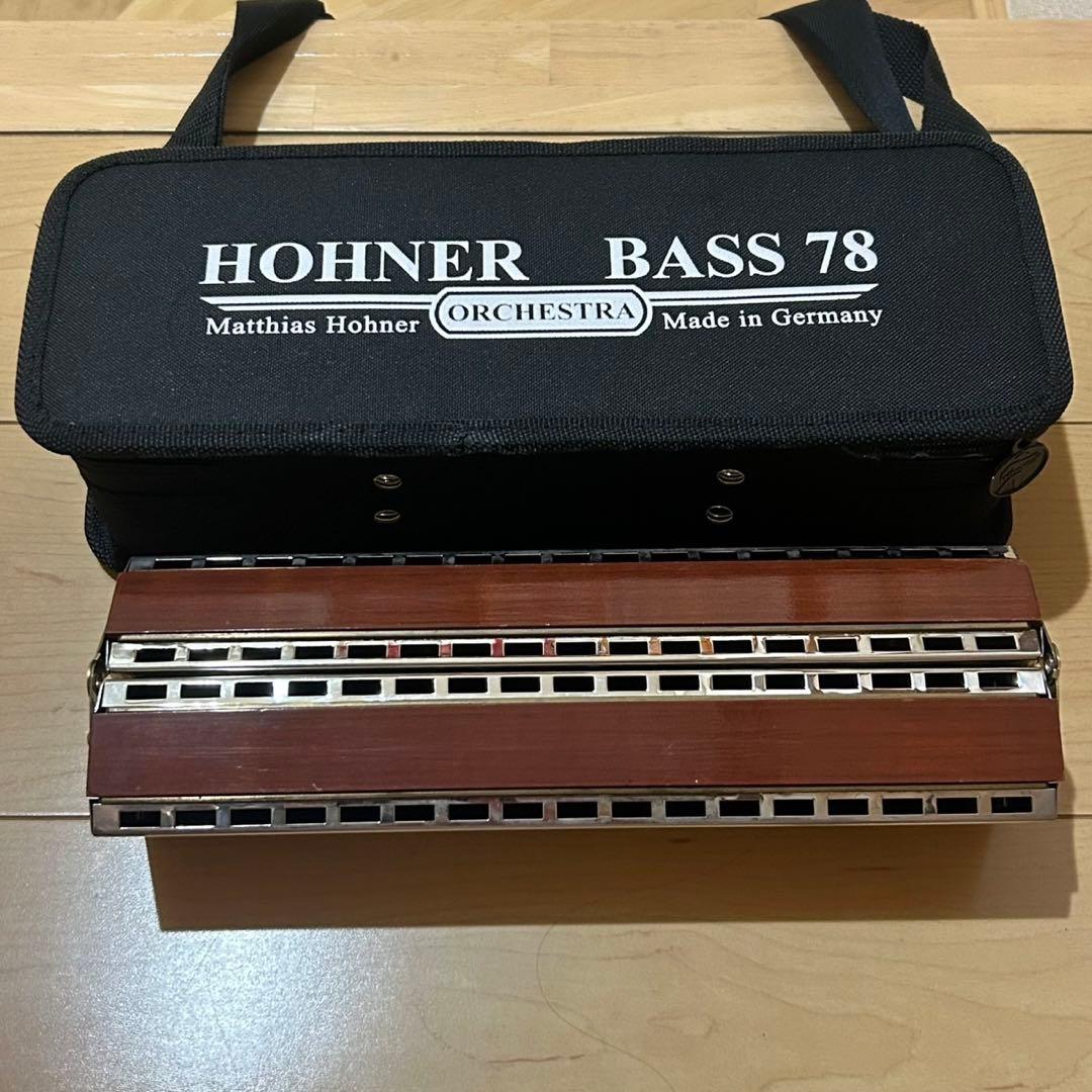 レア　希少　Hohner Bass 78 ハーモニカ 本体 ケース付き