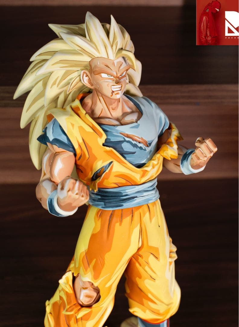 ドラゴンボール リペイント 超サイヤ人孫悟空3 台座付　　2D 二次元彩色