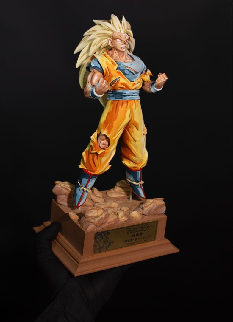 ドラゴンボール リペイント 超サイヤ人孫悟空3 台座付　　2D 二次元彩色