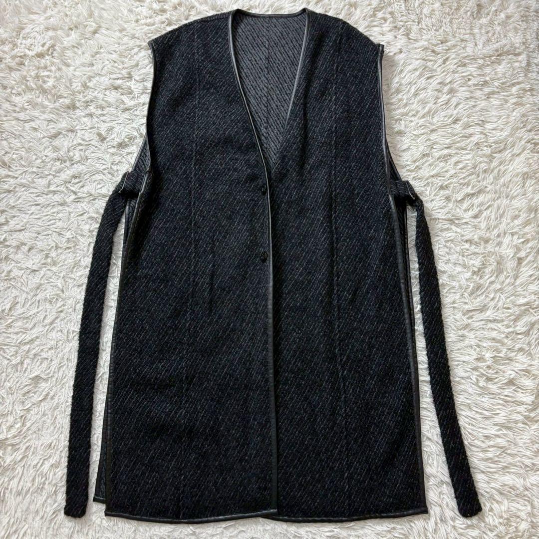 【美品】MAISON SPECIAL レイヤードジレコート　黒