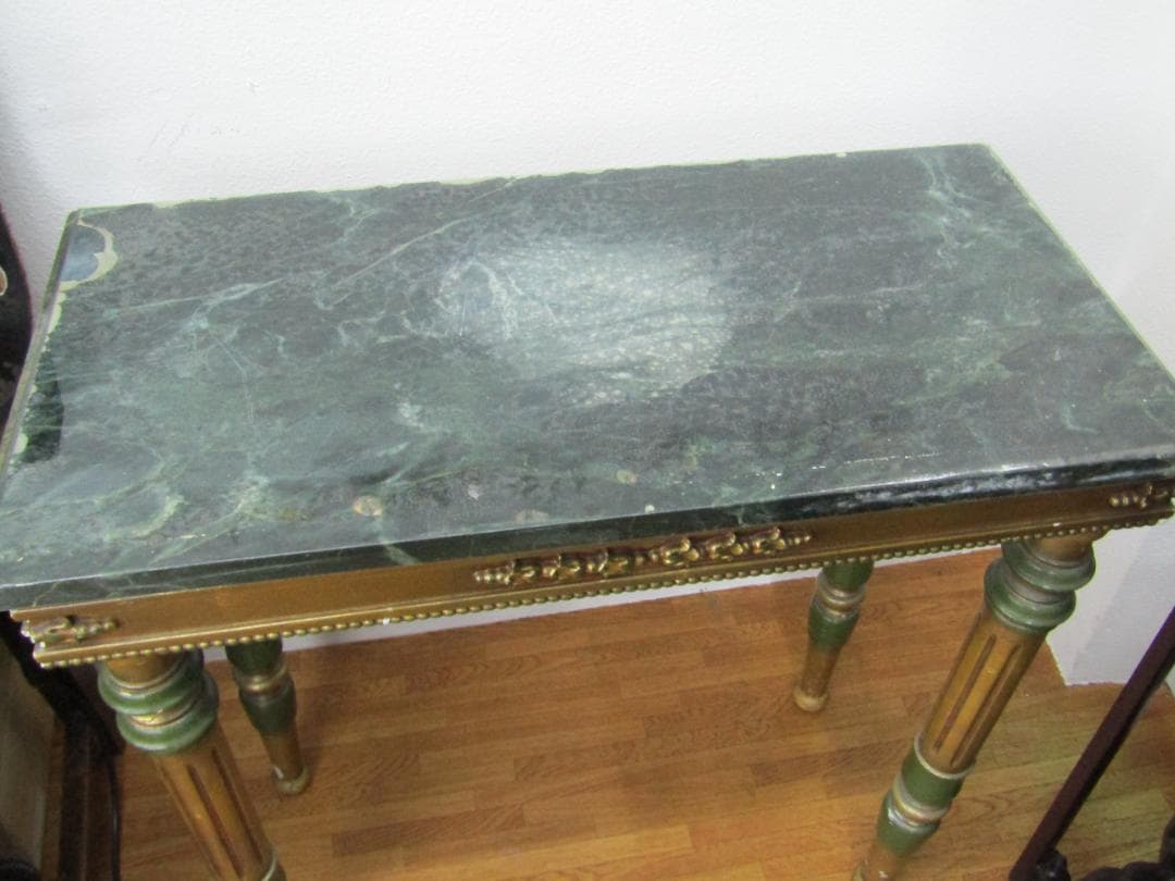 T*S様 クラシックスタイル テーブル グリーン大理石 アンティーク