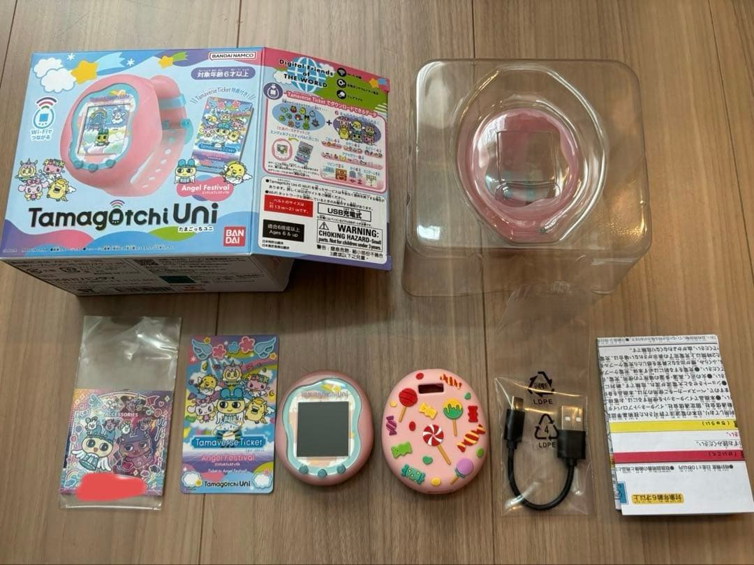 【美品・ステッカー付き】たまごっちユニ エンジェルフェスティバル