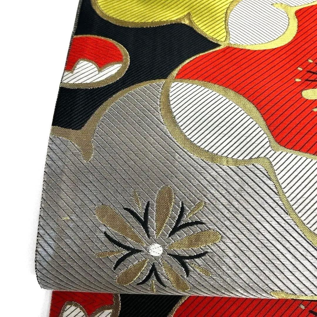梅花　蕾　金糸　銀糸　袋帯　振袖帯　着物　023a p