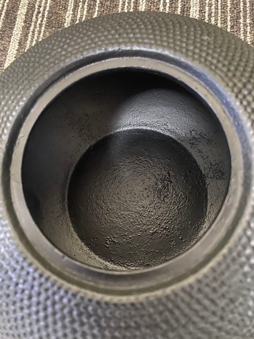 日本製　未使用　特大アラレ鉄瓶　鉄瓶　鉄器　 急須　茶道具　鉄鋳物製　イシガキ産