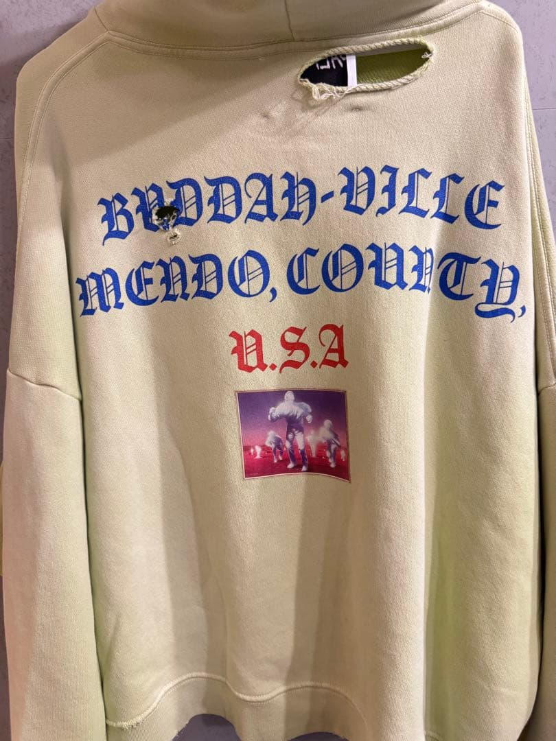 パリーハリウッド 25AW ペイント ワッペン プルオーバーパーカーメンズM/L