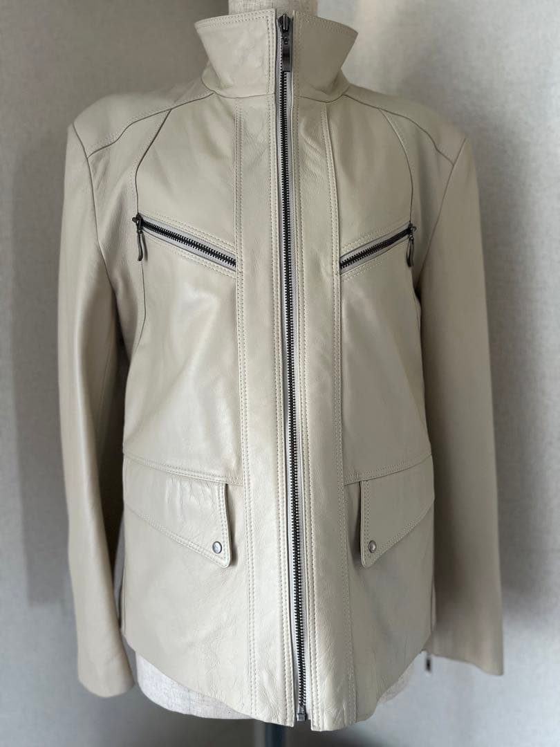 定価30万【イタリア製】新品☆鹿皮ライダースジャケット☆Lサイズ