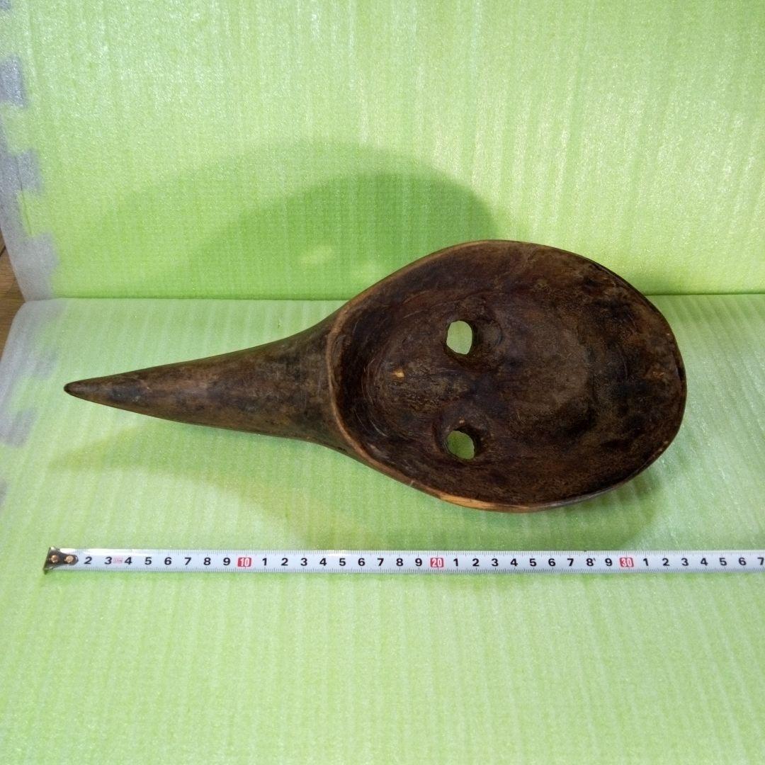 木製　木彫り　鳥人間のようなマスク　お面　レトロ　アンティーク　オブジェ