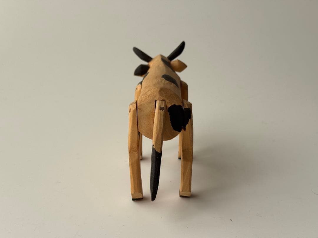 ヴィンテージ メキシコ オアハカ ウッドカーヴィング 木製 牛 置物