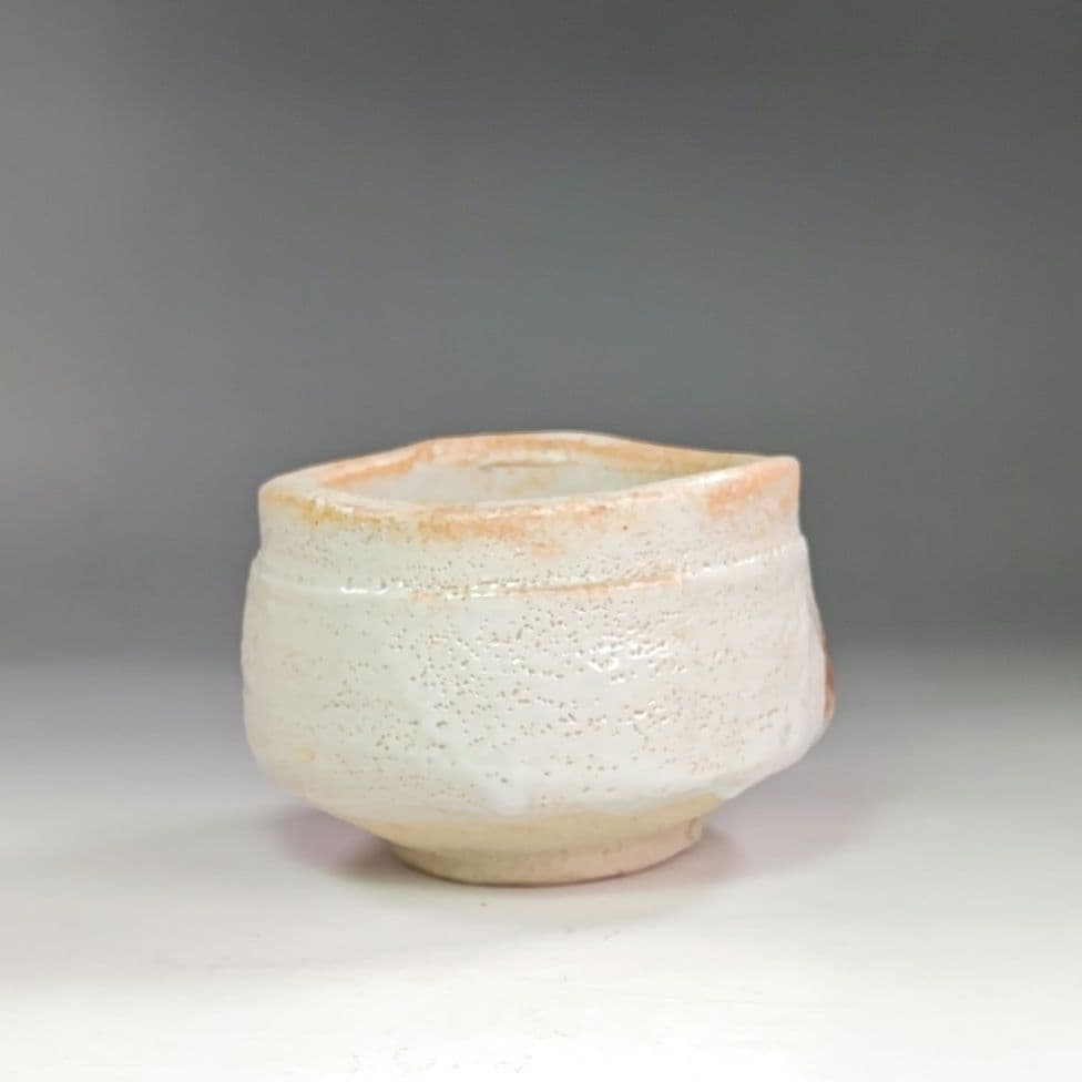 イ925 茶碗『美濃陶祖十二代　加藤景秋作』『志野　茶碗　共箱』茶道具　抹茶碗