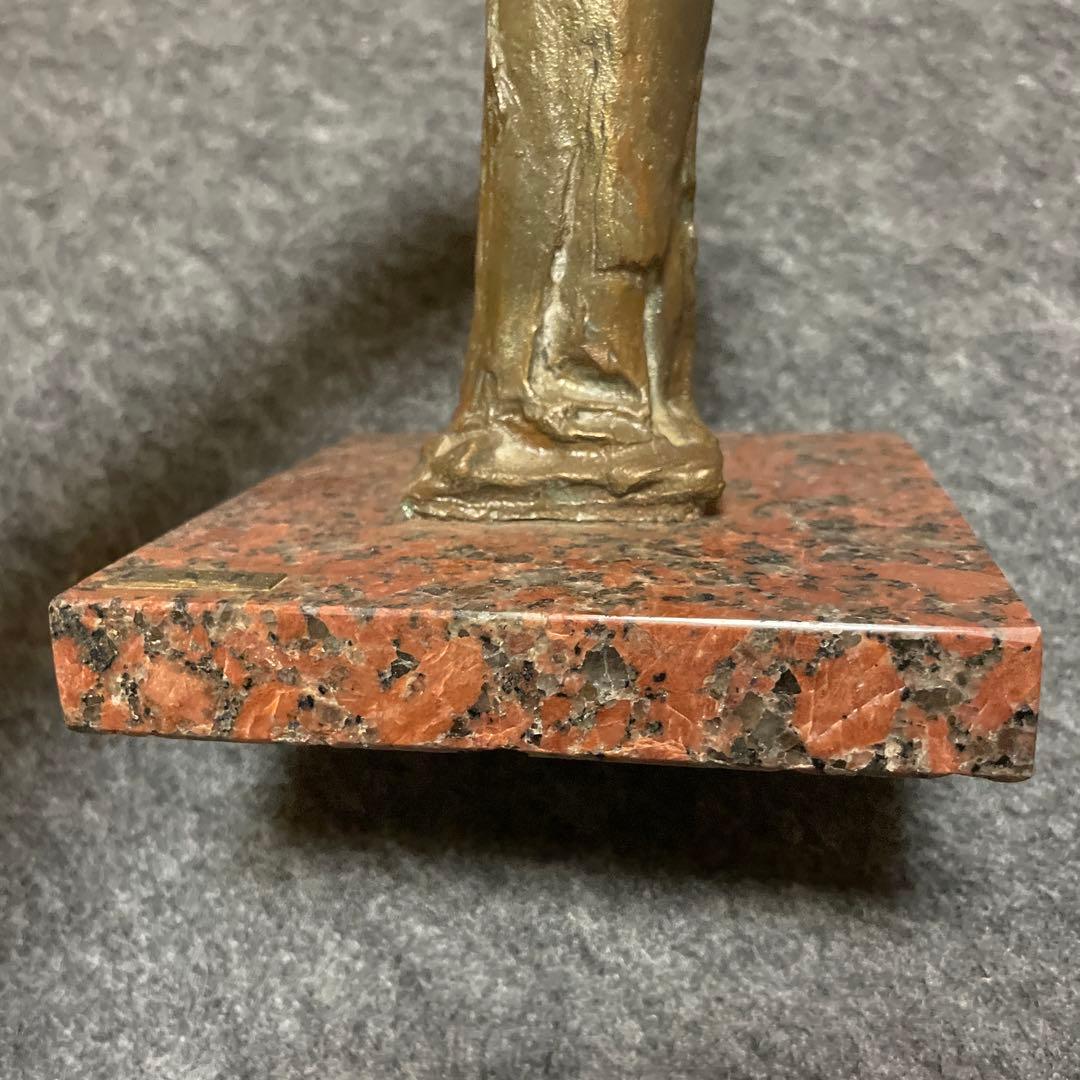 美術品　アート　アンティーク　金属製象　台座石