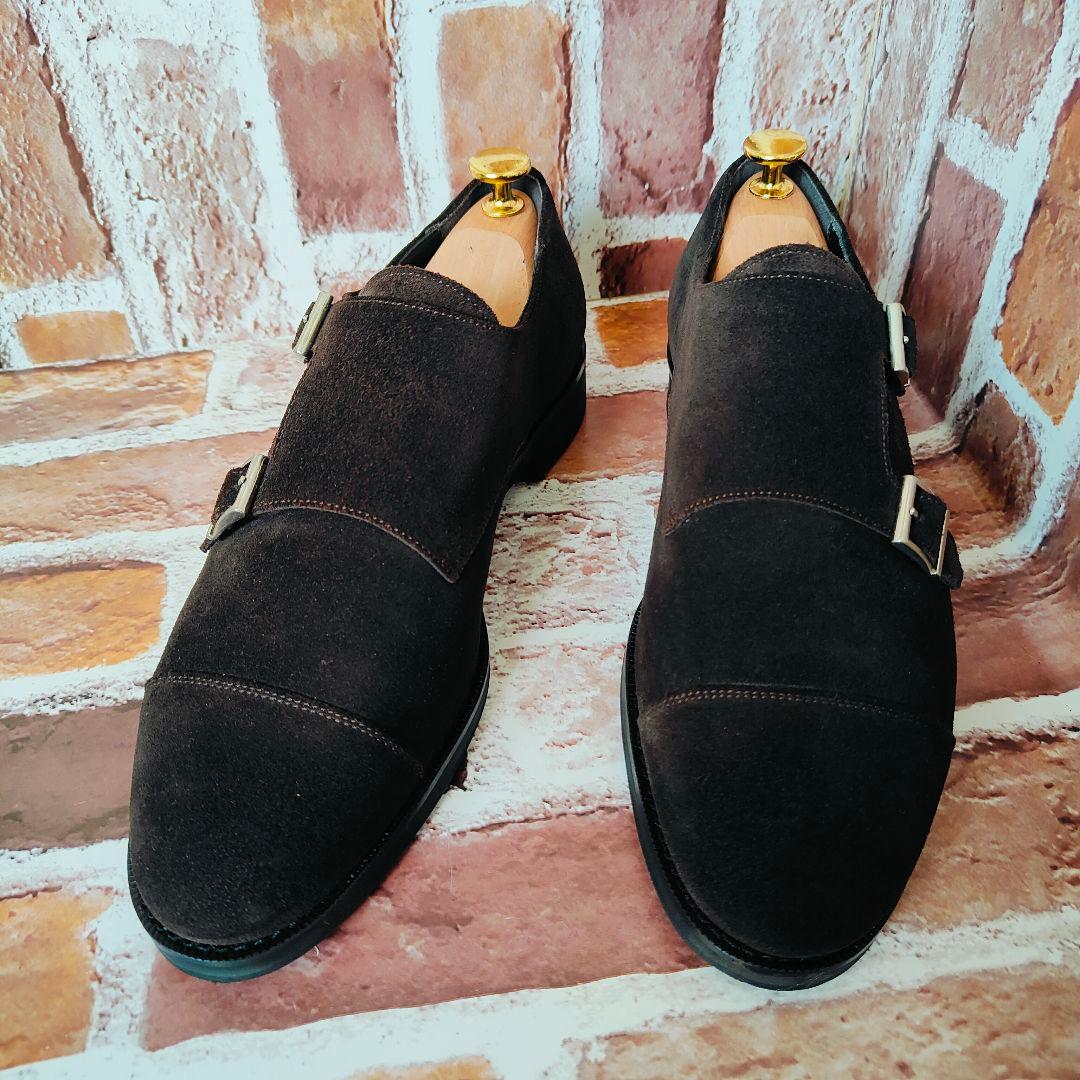 【未使用級】三陽山長（7） モンク スエード　ストレートチップ　タブル