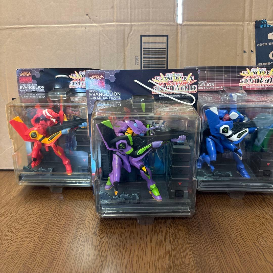 エヴァンゲリオン ガンアクション フィギュア 初号機 二号機 零号機 3体セット
