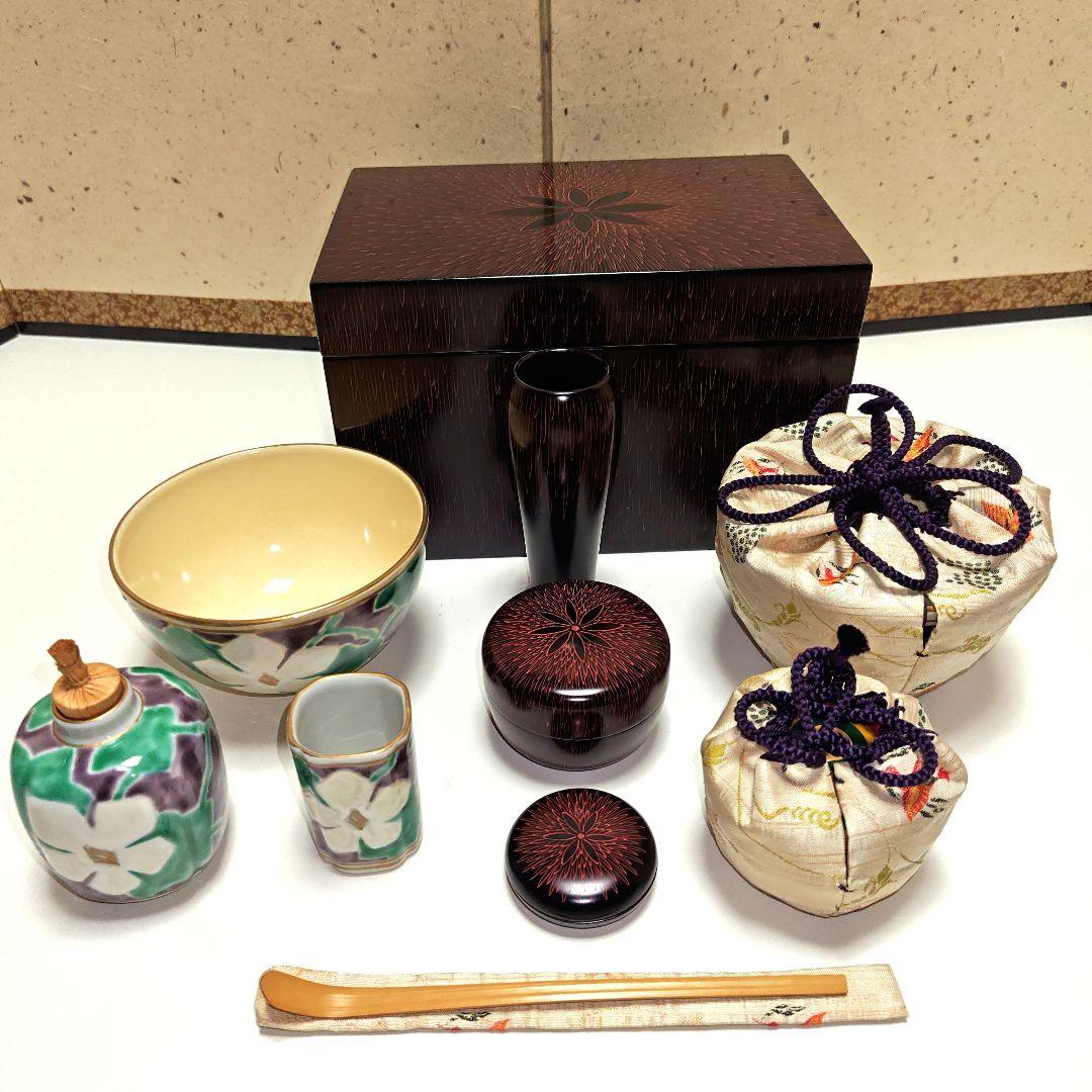 新春セール！　茶道具　黒菊毛彫茶箱