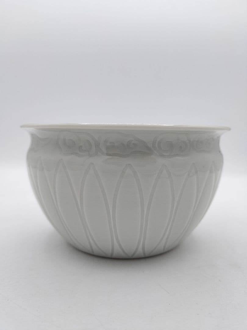 c582 建水 白磁菊割 加藤藤山 木箱 茶道具 古物