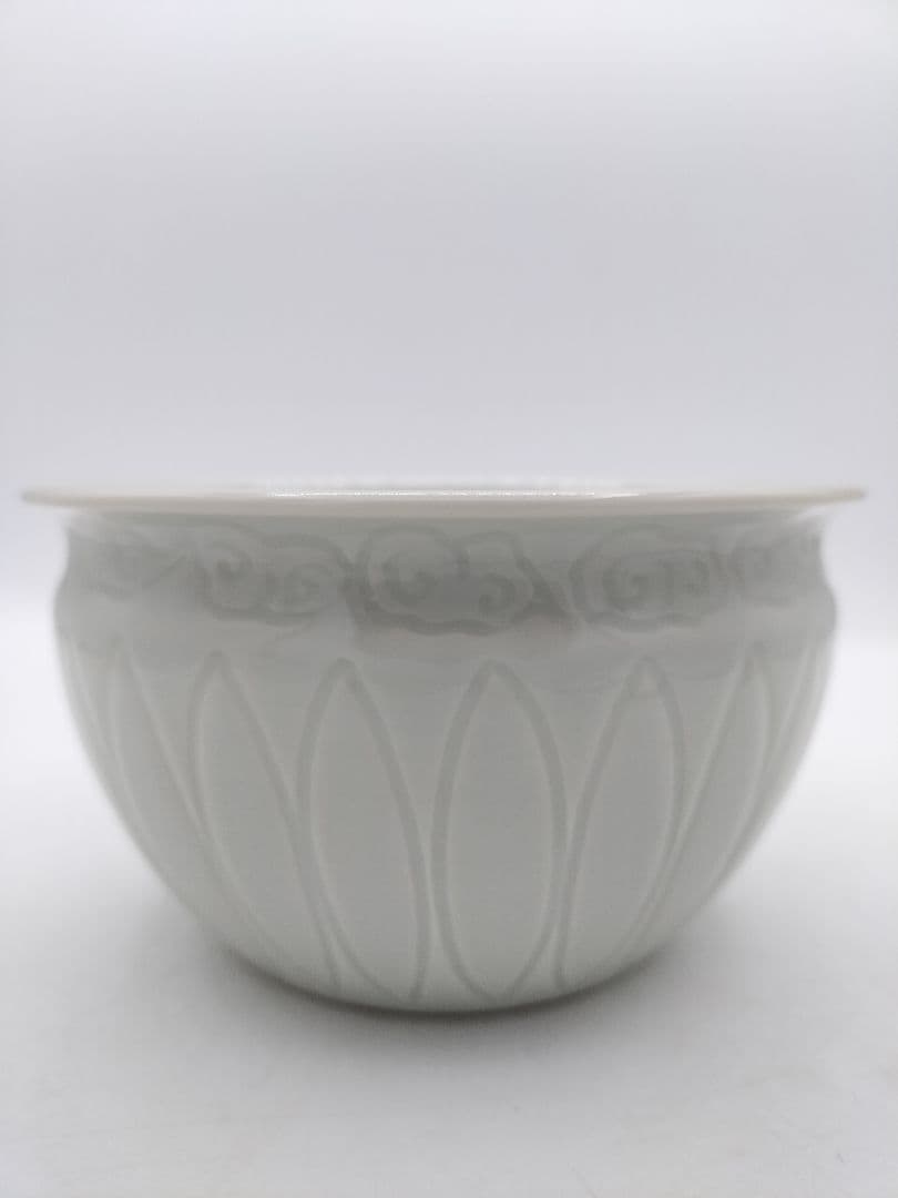 c582 建水 白磁菊割 加藤藤山 木箱 茶道具 古物