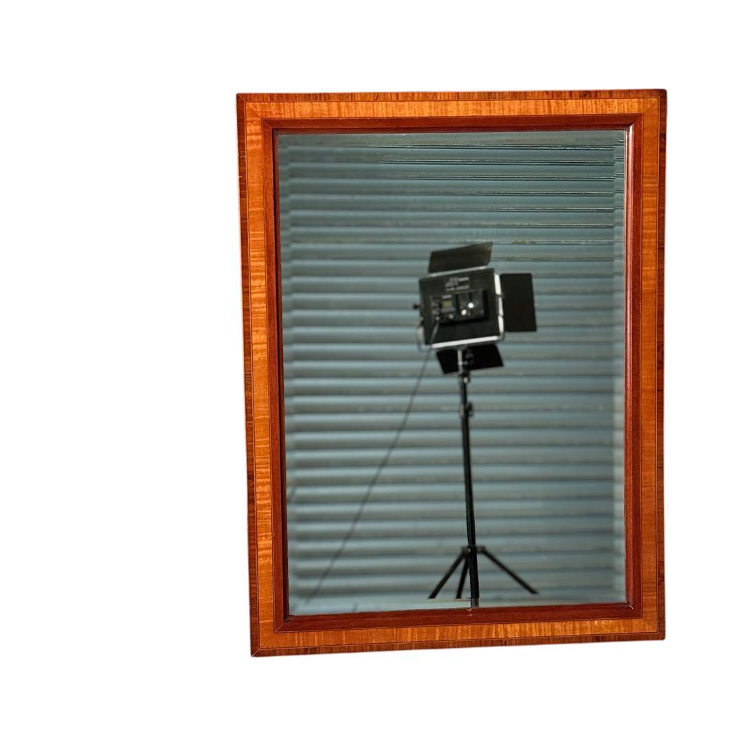 HR583 【希少アンティーク】マホガニー　ウッドウォールミラー