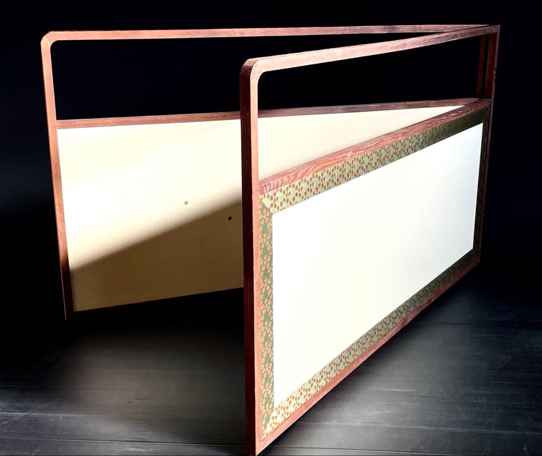 「祖」 利休梅 銀紙散らし 両面 上透かし 風炉先屏風 茶道具 （127②）