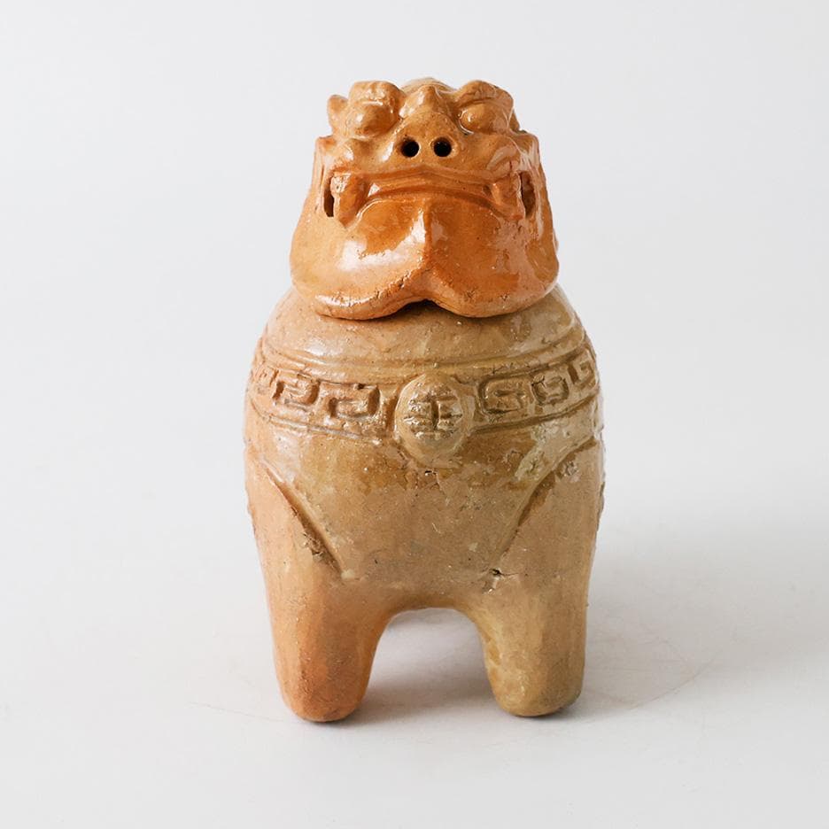 時代物 楽焼 向獅子形 香炉 茶道具 香具 置物 唐津 唐物 古美術品