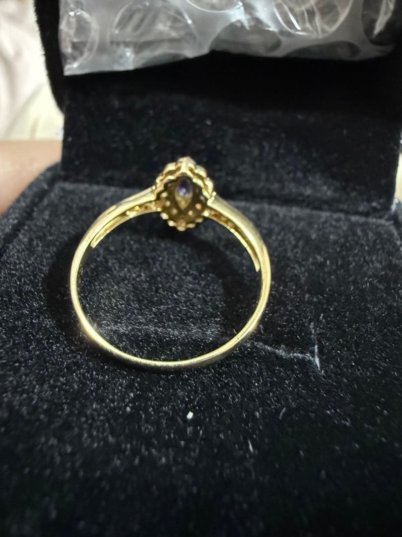 k18 天然サファイア リング