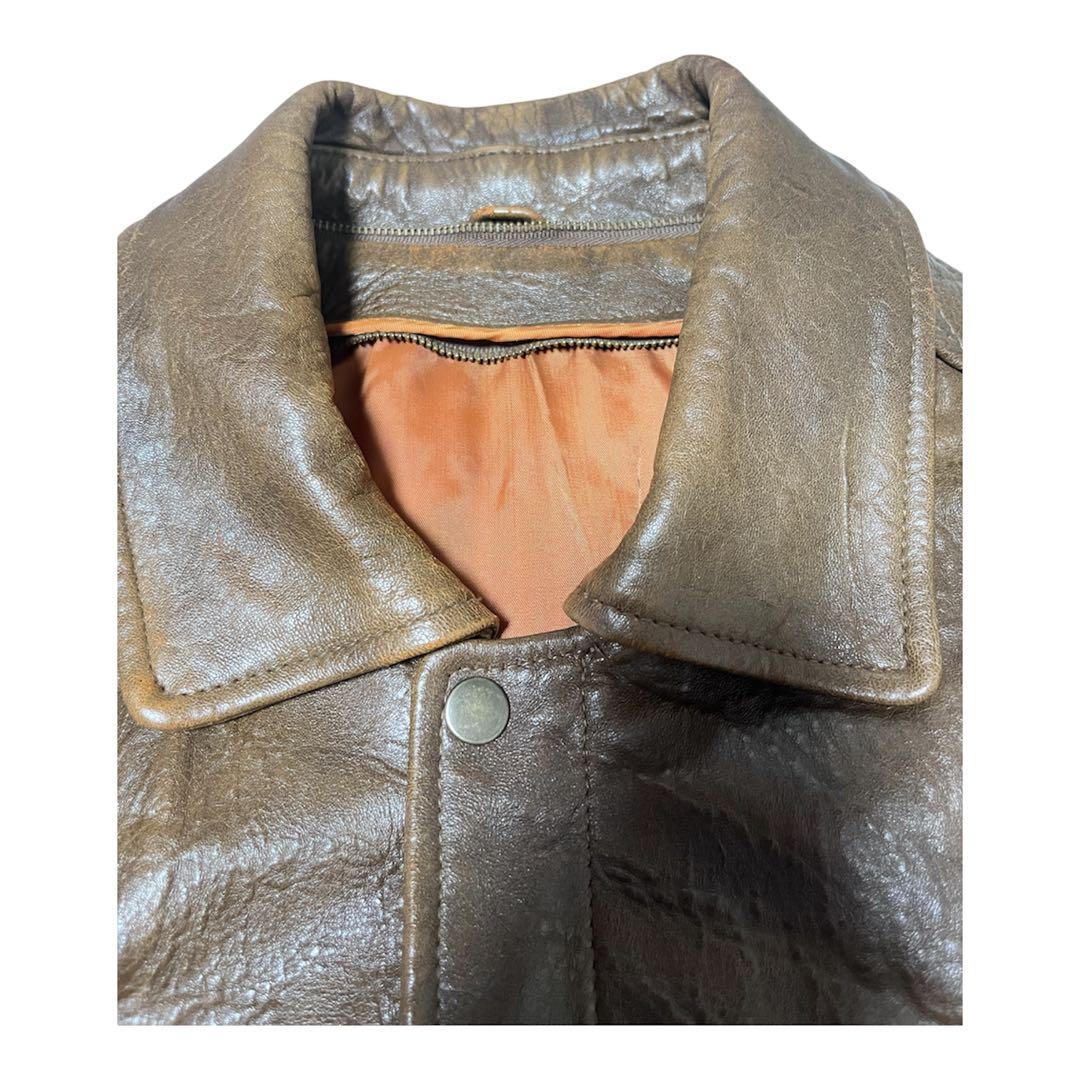 ジャケット・アウター vtg 80s A-2 real leather bomber jacket