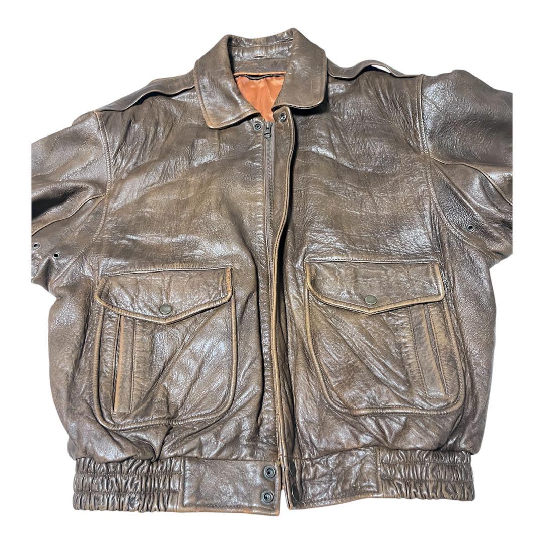 ジャケット・アウター vtg 80s A-2 real leather bomber jacket