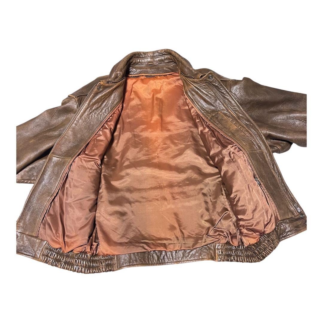 ジャケット・アウター vtg 80s A-2 real leather bomber jacket