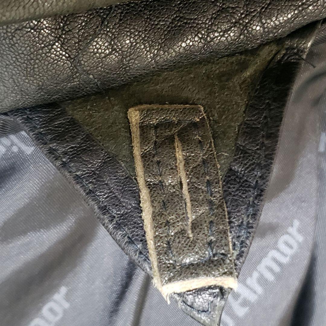 羊シボ革　短丈　A-2 G-1モチーフ　シングルライダース黒　襟ボア取外可　LL