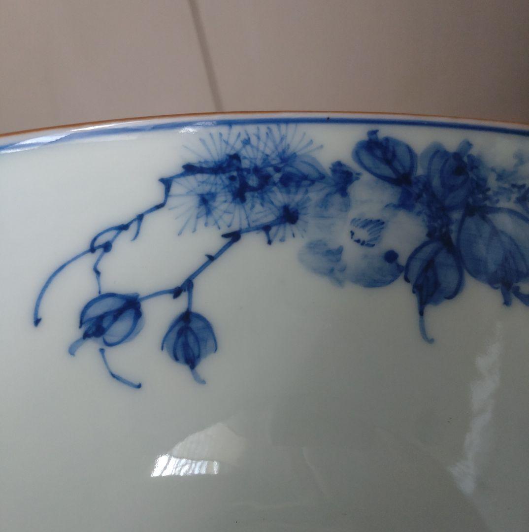 李朝　分院窯　高麗茶盌　青磁染付茶碗　鳳凰文　朝鮮古陶磁　祥瑞　古染付