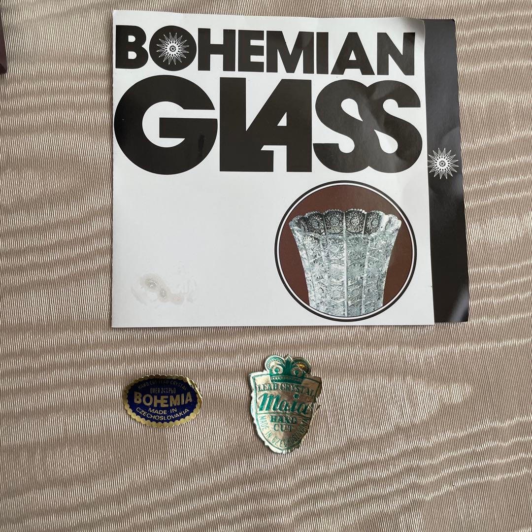 【美品】ボヘミアクリスタル　花瓶　チェコスロバキア