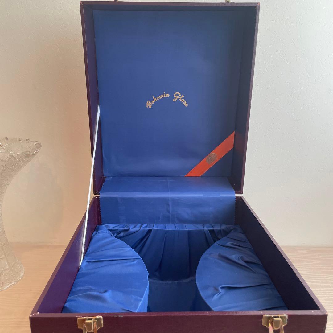 【美品】ボヘミアクリスタル　花瓶　チェコスロバキア