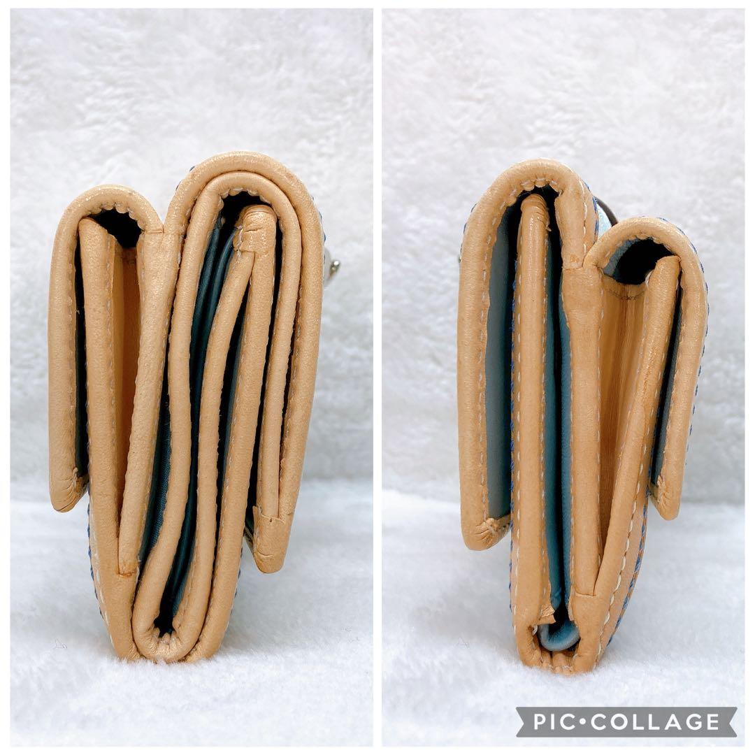 小物 Coach Soho Signature Flap Wallet Blue