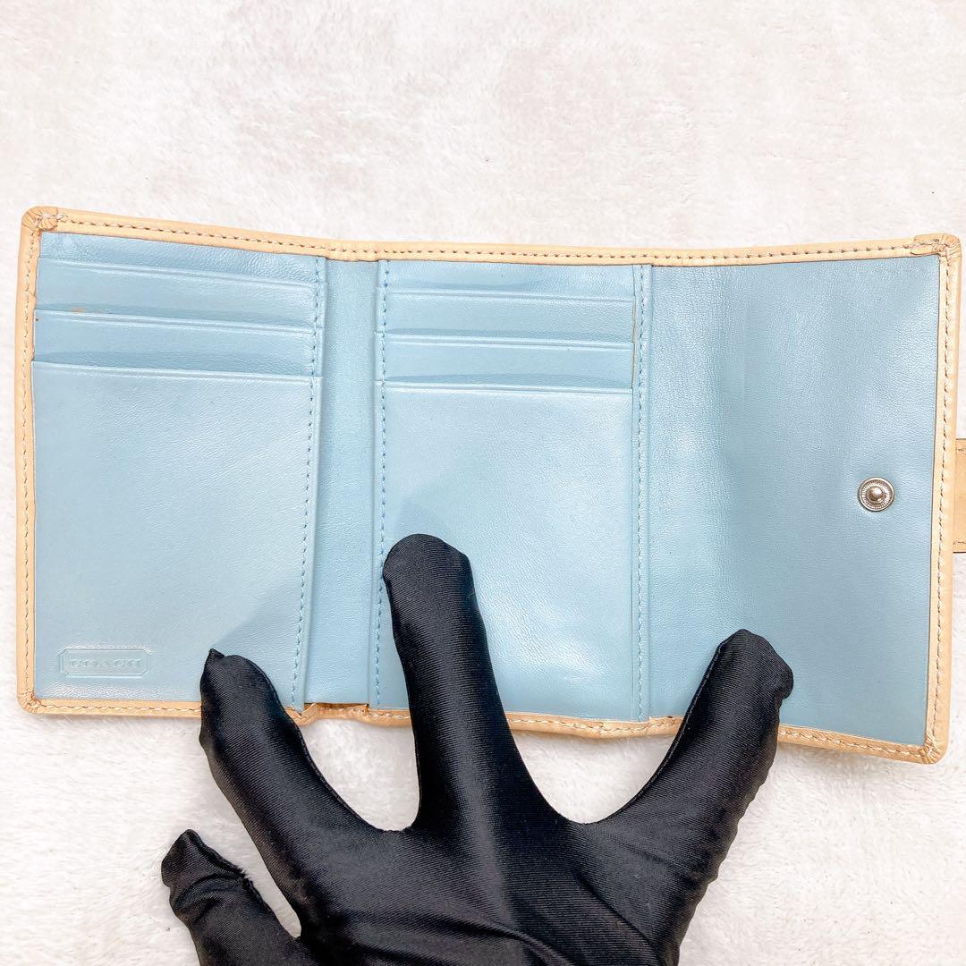 小物 Coach Soho Signature Flap Wallet Blue